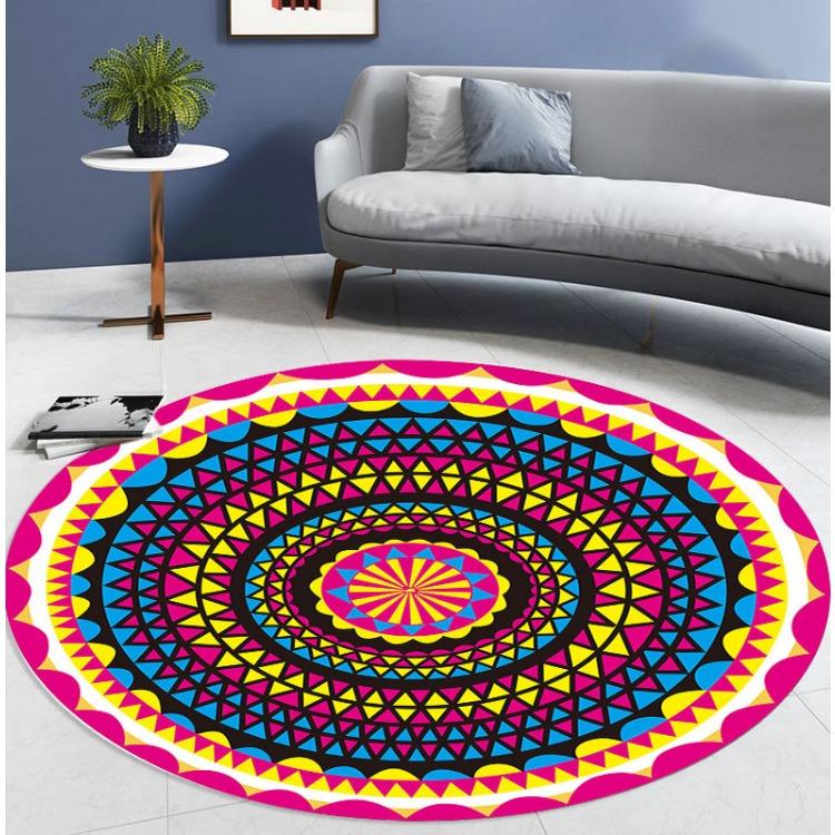 Bohemian Round Carpets for Home Living Room Decoration Bedroom Decor Carpet Sofa Area Rug Non-slip Mats