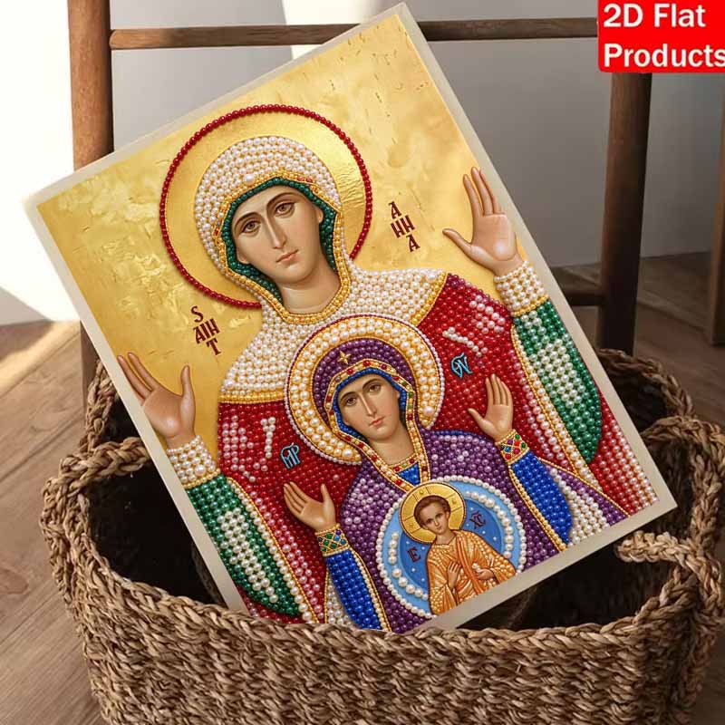 DIY 3D Pearl Diamond Painting Art Set Saint Anne Religious Home Decor Art Set Wall Art