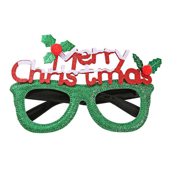 huaqianguhh Christmas Glasses, Glitter Holiday Party Glasses Frames, Santa Hat Tree Snowman Bear Funny Eyeglasses for Favors
