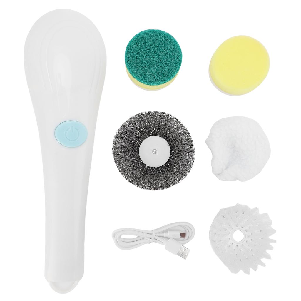 Electric Spin Scrubber Cordless Cleaning Brush Scrubber with 5 Brush Heads for Bathroom Sink Window