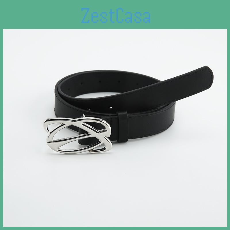 New Style Women's Denim Belt Decorative Belt With Smooth Alloy Buckle Trendy Fashion Belt