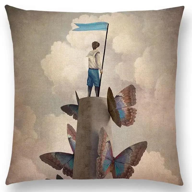 New Elegant Lady Lovely Girl Shakespeare Fantasy Painting Moon Night Swan Dream Trees Cushion Cover Sofa Throw Pillow Case
