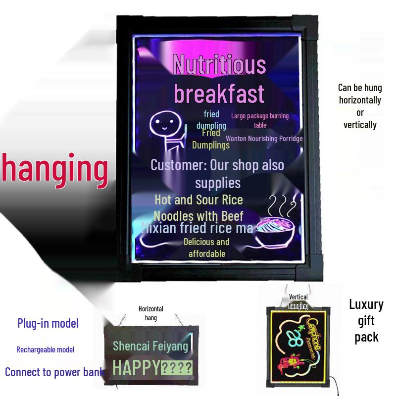 LED Blackboard Stall Display Sign - Luminous Advertising Menu Board