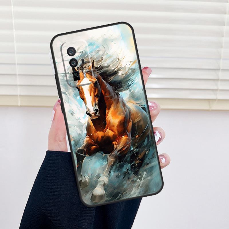 Animal Majestic Painting Horse Cover For Xiaomi 13 14 15 Ultra 11T 12T 13T 14T Pro POCO X7 Pro X3 X5 X6 M6 F5 F6 Pro Case