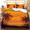 3D Summer Seaside Bedding Set Palm Leaf Plant Duvet Cover Pillowcase 2/3 AU/DE/US/UK/EU Full-size Home Decoration