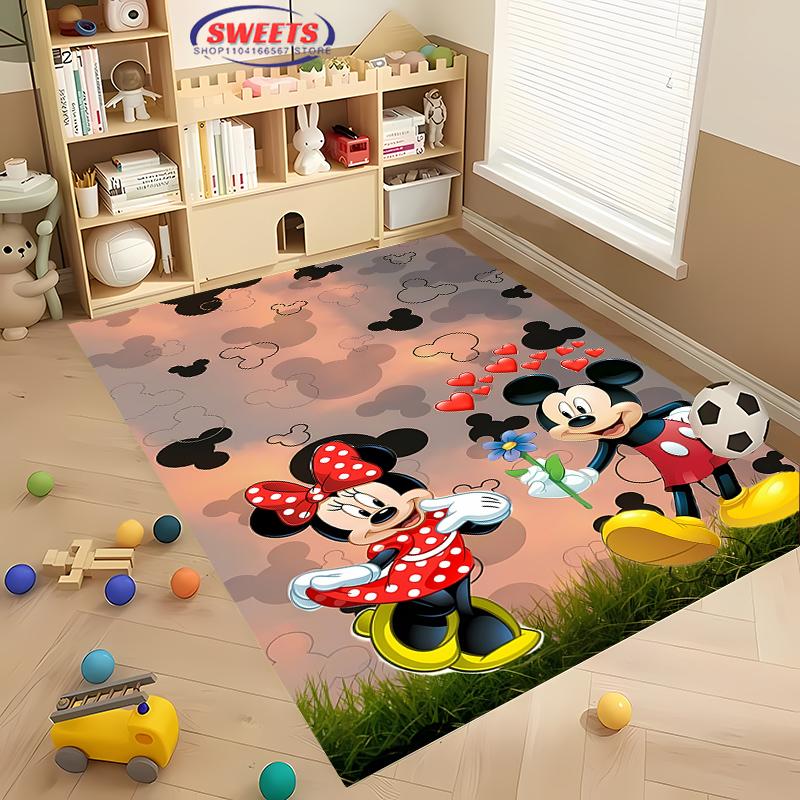 New To Disney Mickey Mouse Carpet! Bedroom Living Room Bed Mat, Non-slip Exquisite Home Decor, Durable Machine Washable Rug Gift