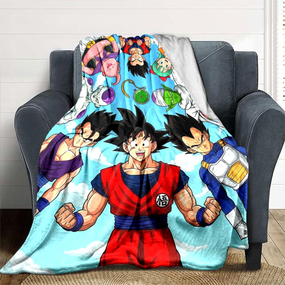 Anime DragonBall Print Flannel Blanket High Quality Warm Comfortable Cover for All Seasons Perfect for Gifts Home Decor