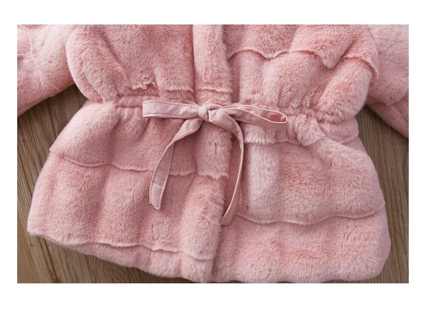 3510 Mädchen Flauschiger Wintermantel: Pullover aus Kunstfell im koreanischen Stil für Kleinkinder