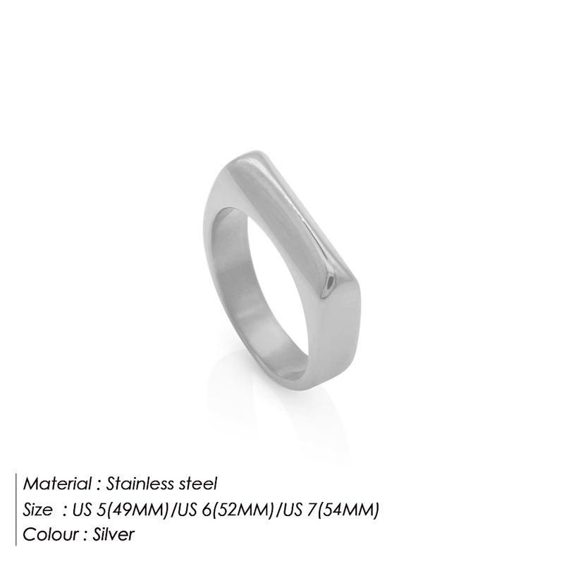 eManco 18K Gold Stainless Steel Ring - Smooth Punk Hip Hop Style for Men & Women