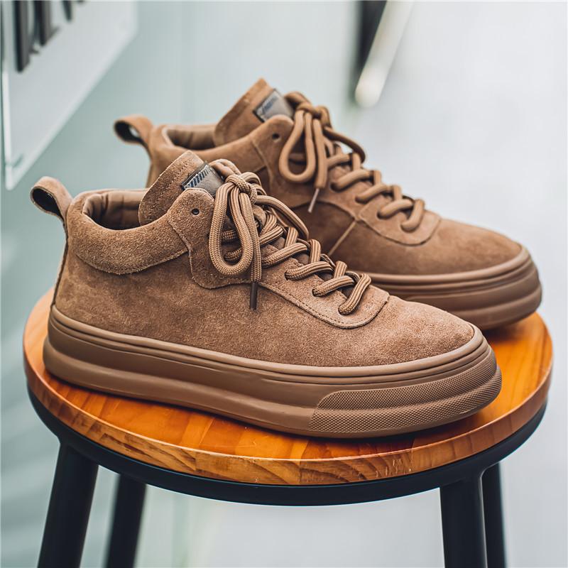 

2025 autumn and winter new high-top men s shoes Korean version of versatile Wenzhou leather shoes men s sports and leisure board shoes 39