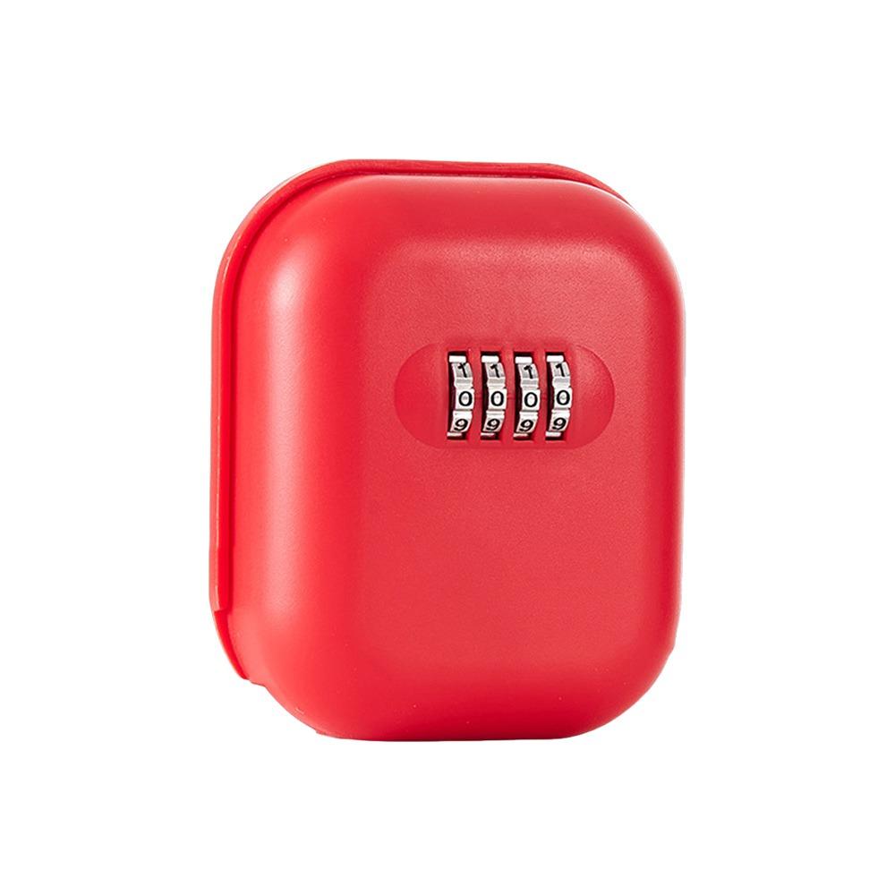 

Portable Wall Mounted Key Safe Box Weatherproof Anti-theft 4 Digit Combination Lock Punch-free Key Security Storage Case Outdoor червоний