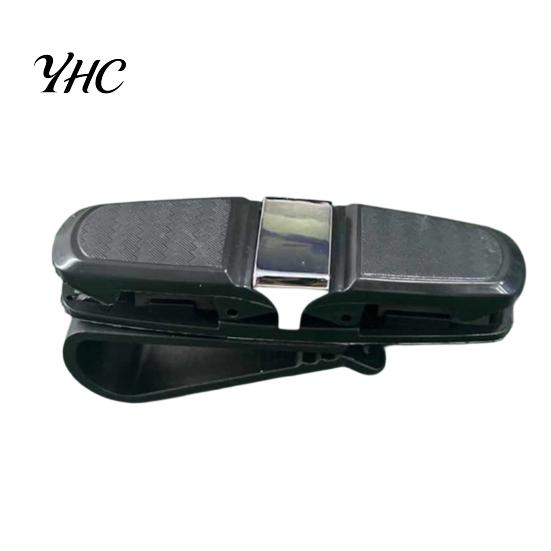 Convenient Car Glasses Organizer Sunglasses Holder Clip 180-Degree Rotatable Scratch Protection Easy to Install Sun Visor Accessories Supplies серый