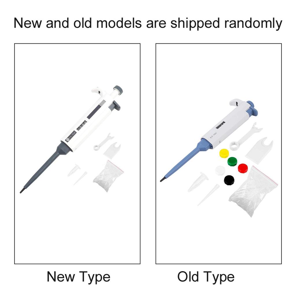 Walfront Micropipette, Pipettor, Adjustable Volume Dispenser, Single Channel, Manual Adjustment, 0.5-10ul, Lab Tool, Mechanical Drive