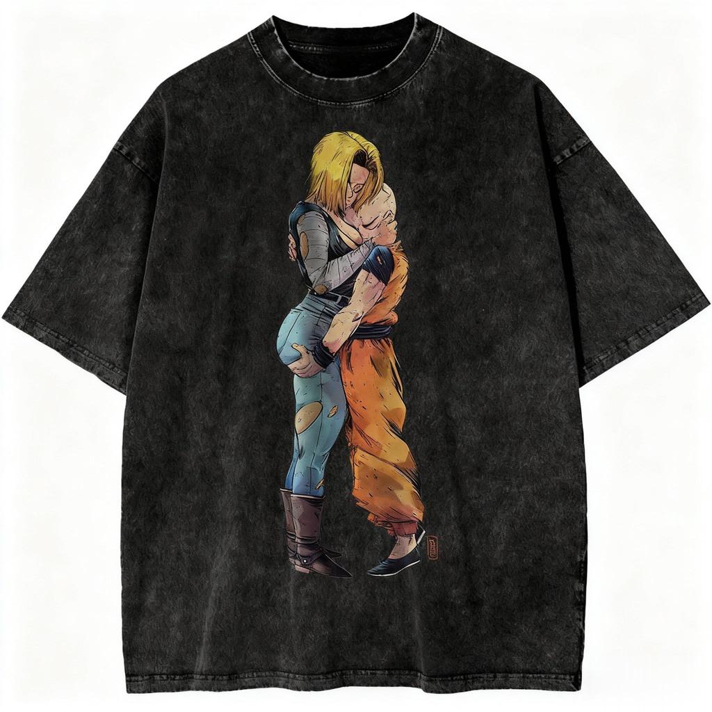 Dragon Ball Super Saiyan Gohan Printed Tshirt Mens and Womens Washed Tshirt High Quality Vintage Cotton Tshirt Tops
