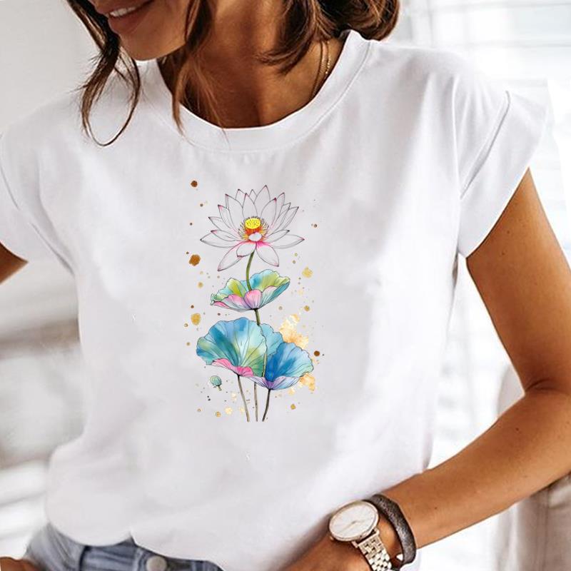 (Asian Size) sweet butterfly 90s Women Tee Clothing Casual T Shirt Fashion Lady Female Top Printed Graphic Short Sleeve T-shirts