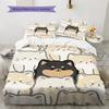 Shiba Inu Pattern Bedding Quilt Set Quilt Cover Pillowcase Home Decoration Birthday Gift (1 * Duvet Cover + 2 * Pillowcase, Without Core)