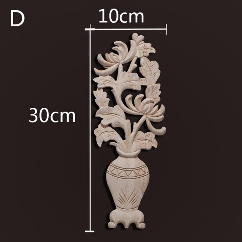 Europe Wood Appliques Onlays Decorative Wood Decals For Furniture Carving Decoration Wall Doors Cabinet Furniture Home Decor