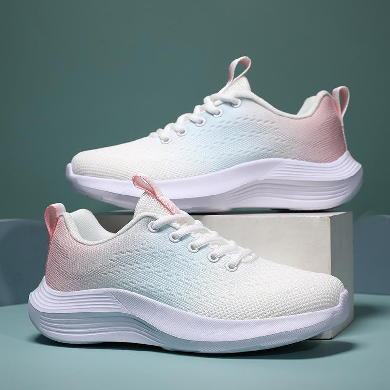 Sports Women's Shoes 2025 Spring and Summer New Breathable Fly-woven Mesh Fashion Casual Running Shoes Women's Non-slip and Wear-resistant Walking 