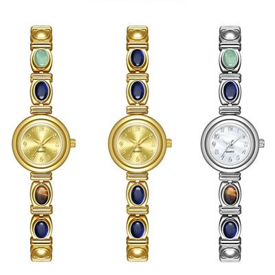Woman Vintage Watch Colorful Jewelry Jade Dial Quartz Wristwatch Clock