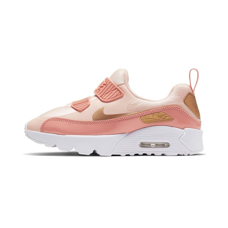 New Nike Air Max Tiny 90 Cushioning Low Top Kids Lifestyle Shoes White Pink Children Aged 3 7 Years Old 881927-605