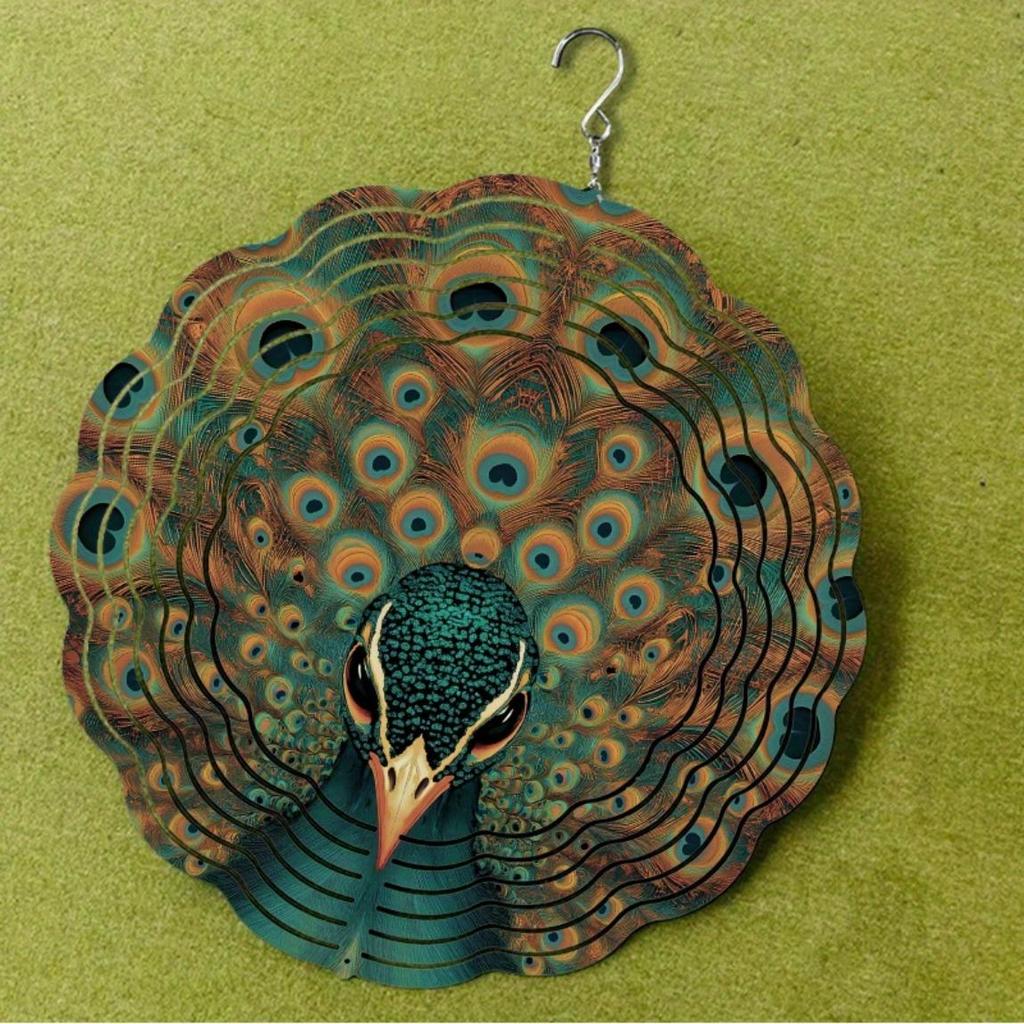 360 Degree Rotating Metal Wind Chime for Garden Decor Perfect Gift for Friends Spring Summer Fall Winter Home Decoration 25.4cm