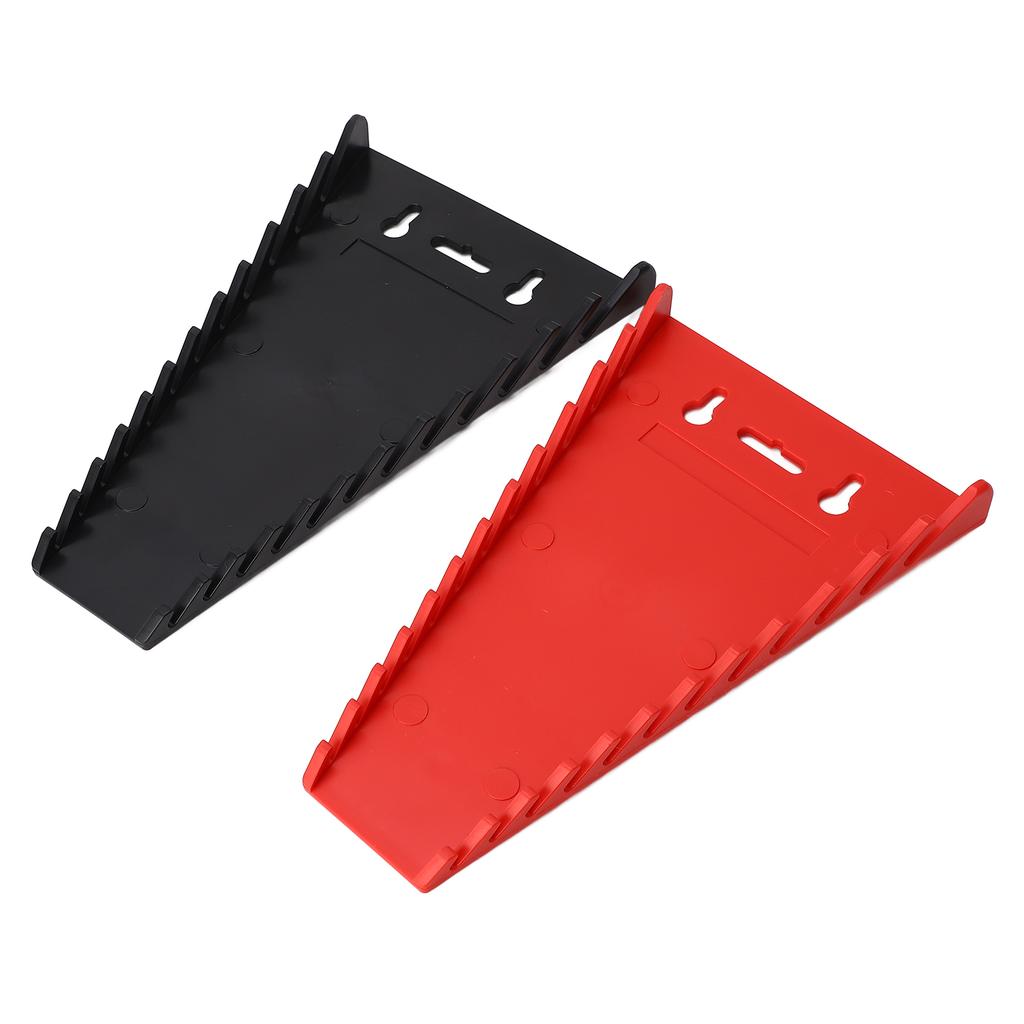 2 Stück Magnetischer Schraubenschlüssel-Organizer 24 Schlitze Beweglicher ABS Schraubenschlüsselhalter Rot Schwarz