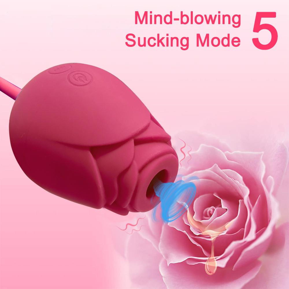 POMFW Rose Clit Sucker Vibrators Female Clitoris Stimulator Vacuum Sucking Love Vibrating Egg Sex Toy for Women