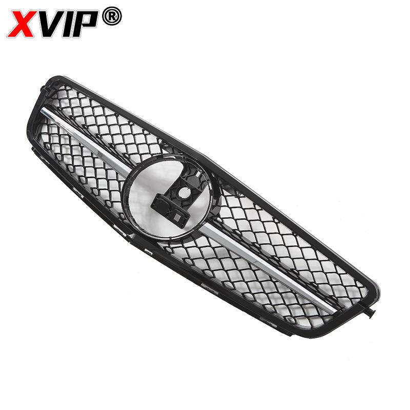 XVIP AMG Style Front Bumper Grille For Mercedes Benz C-Class W204 2008-2014 C180 C200 C350 S204 Glossy Black GTR Style Grille