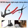1Pcs 90/180 Degrees Bending Pliers Long Nose Bent Heavy-Duty Cylinder Internal Ring Remover Snap-Ring Pliers Garage Tools