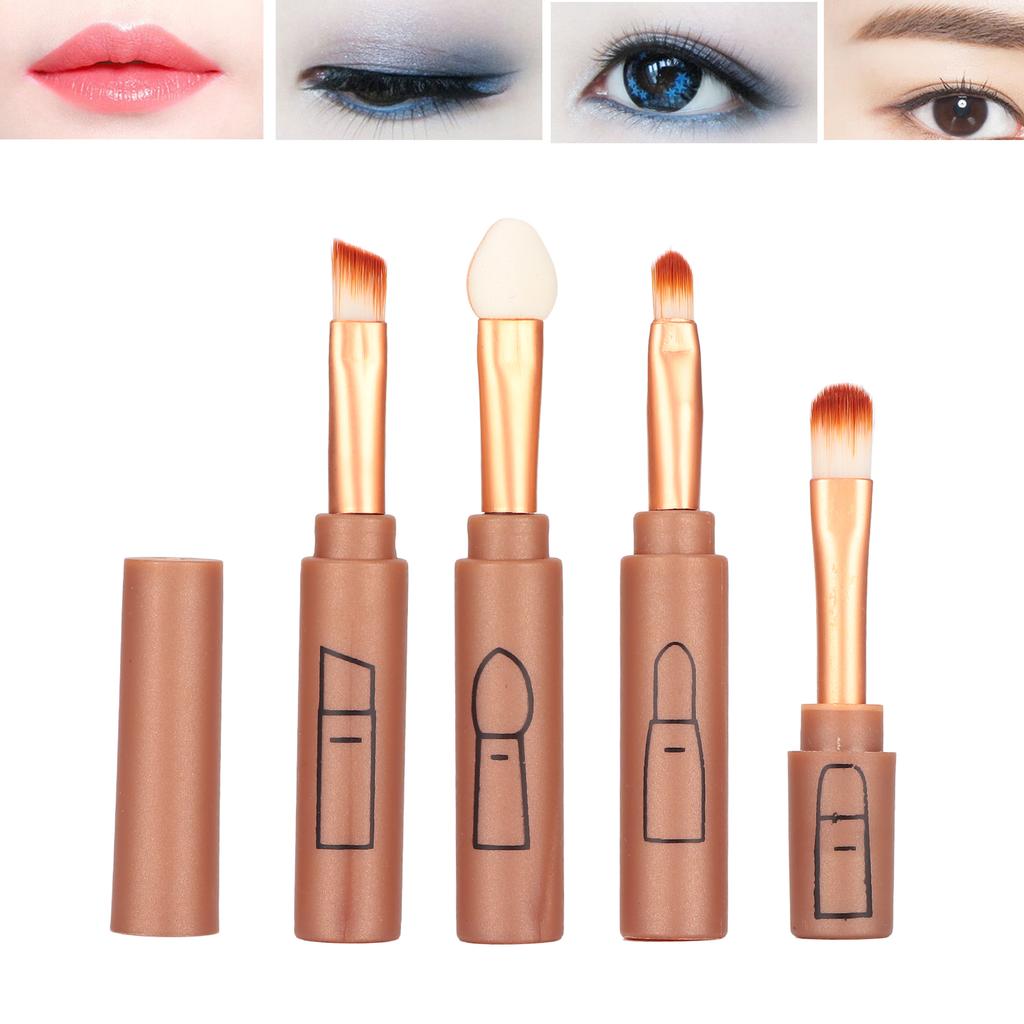 4 In 1 Telescopic Makeup Brushes Set Portable Retractable Lip Eyebrow Eyeshadow Cosmetic Brushes