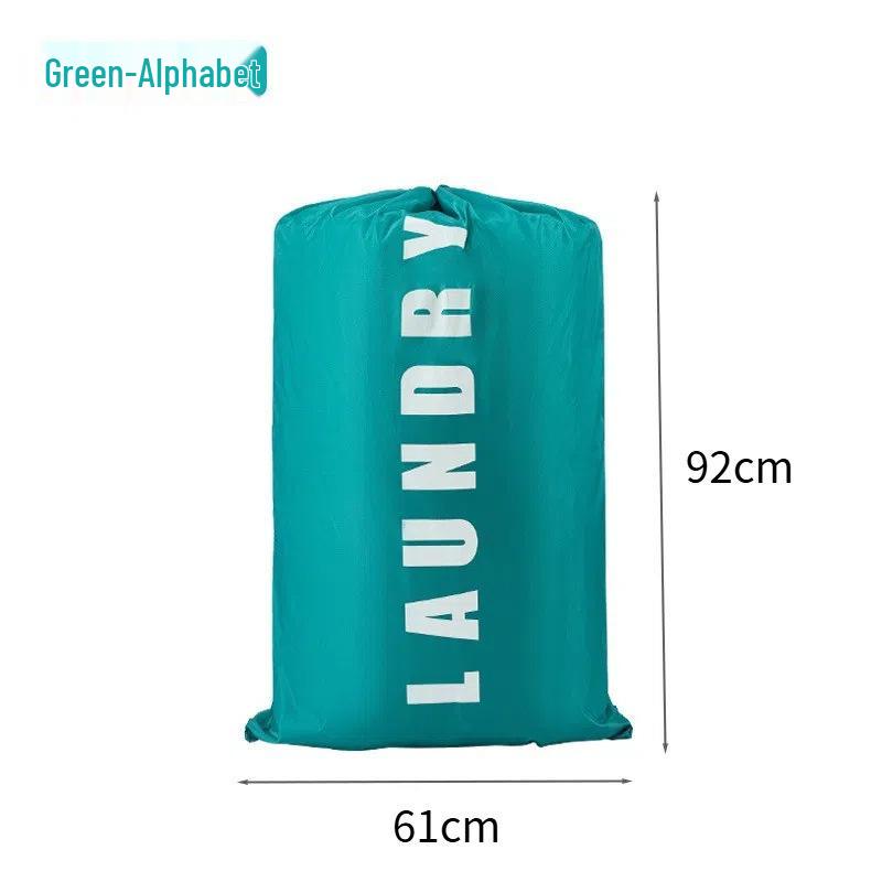 Large Waterproof Smiley Print Laundry Bag - Oxford Cloth, Drawstring Closure for Travel