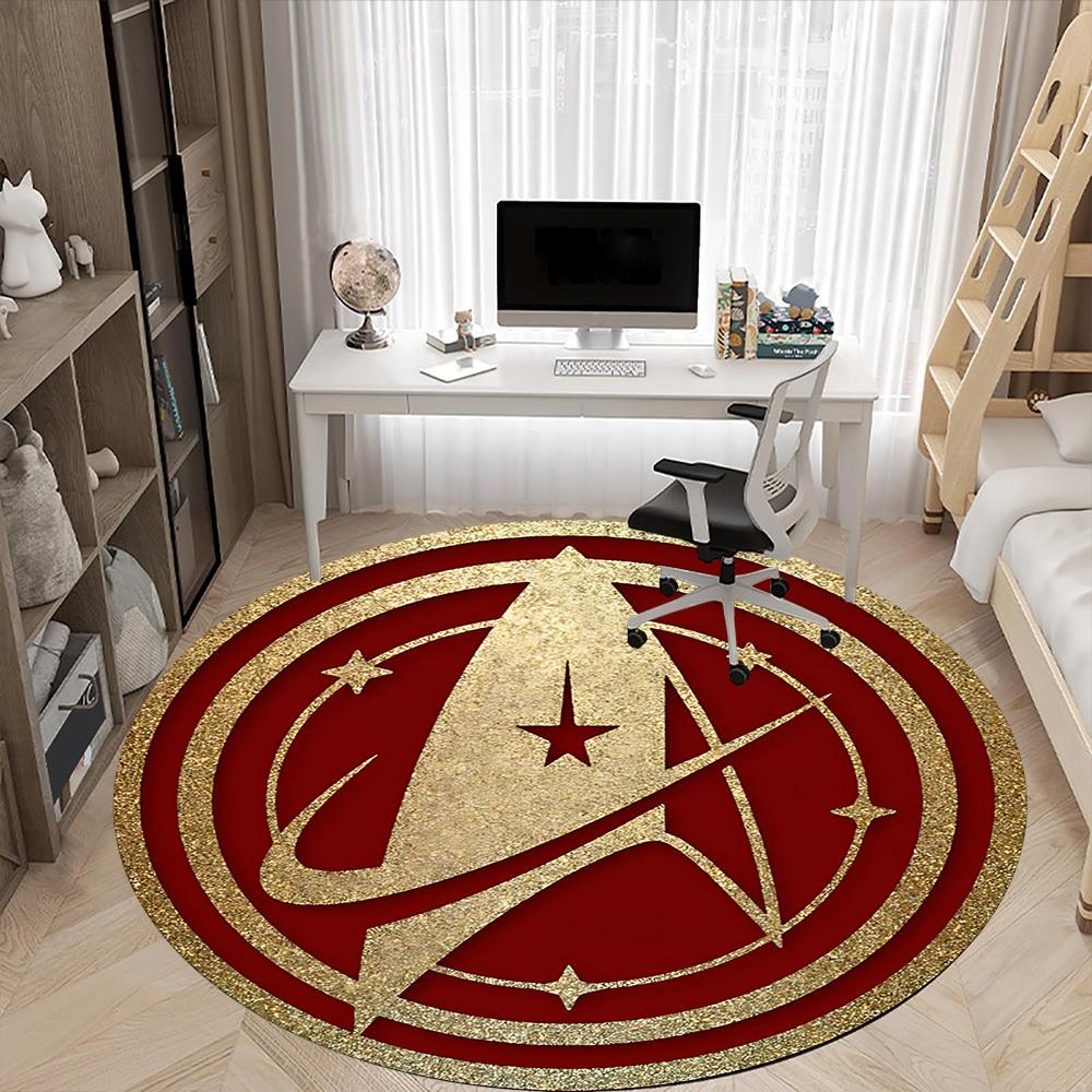 1pcStar Trek Office Round Area Rug, Indoor Mat Suitable For Office, Bedroom Living Room Home Decor, Room Deco,  Offic a0928127