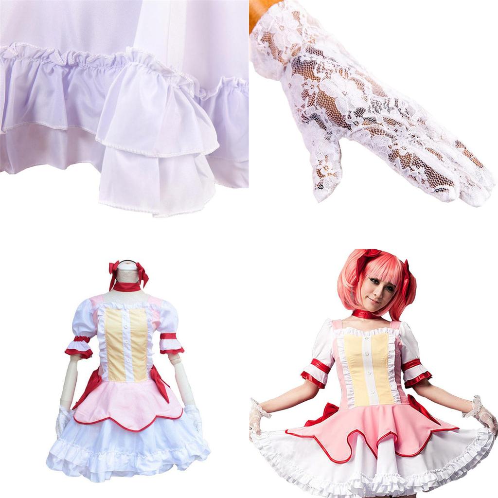 Delightful Madoka Kaname Puella Magi Madoka Magica Cosplay Costume Fashion Outfit