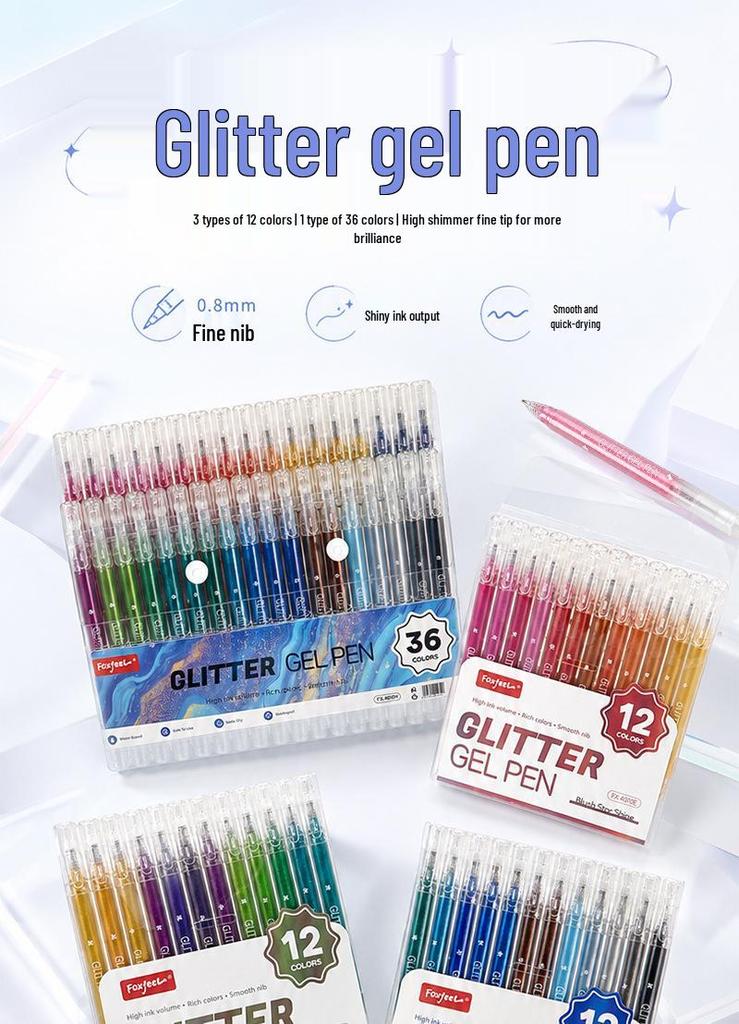 36-Color Metallic Acrylic Marker Set: Neutral Pens for DIY Art & Student Projects