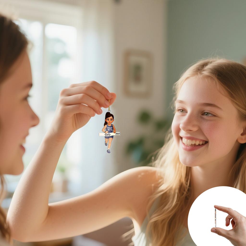 2D Runner Keychain, Personalized Runner Keychain, Running-themed Keychain, 2025 New York Keychain, Gift For Running Enthusiasts.