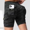 Women's Camouflage Athletic Shorts Pockets Gym Running Yoga Shorts Drawstring  Casual Athletic Wear Workout Shorts