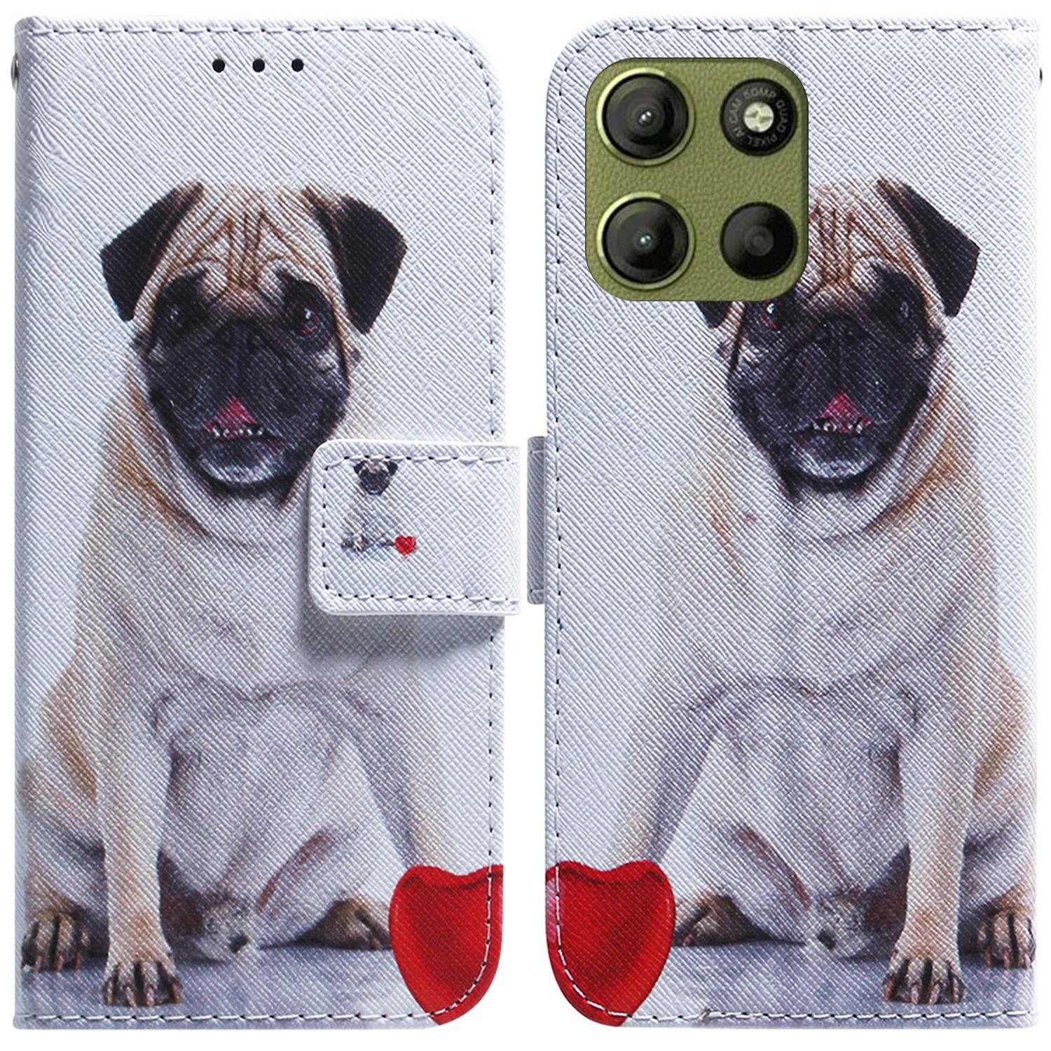 

For Motorola Moto G15 4G Wallet Case Pattern Print Leather Phone Cover Dog