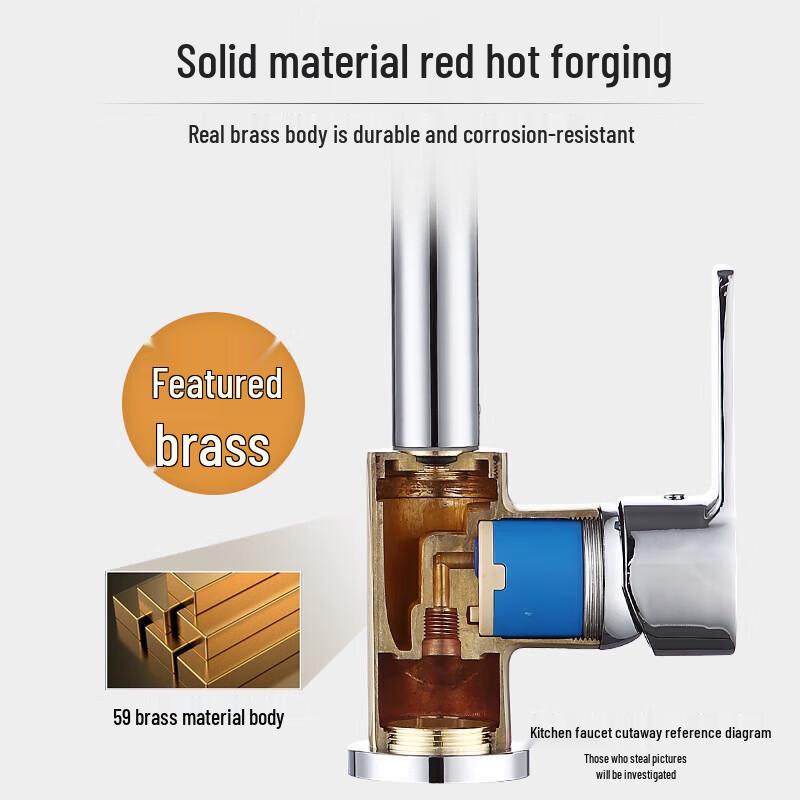 Larsd Brass Kitchen Sink Faucet