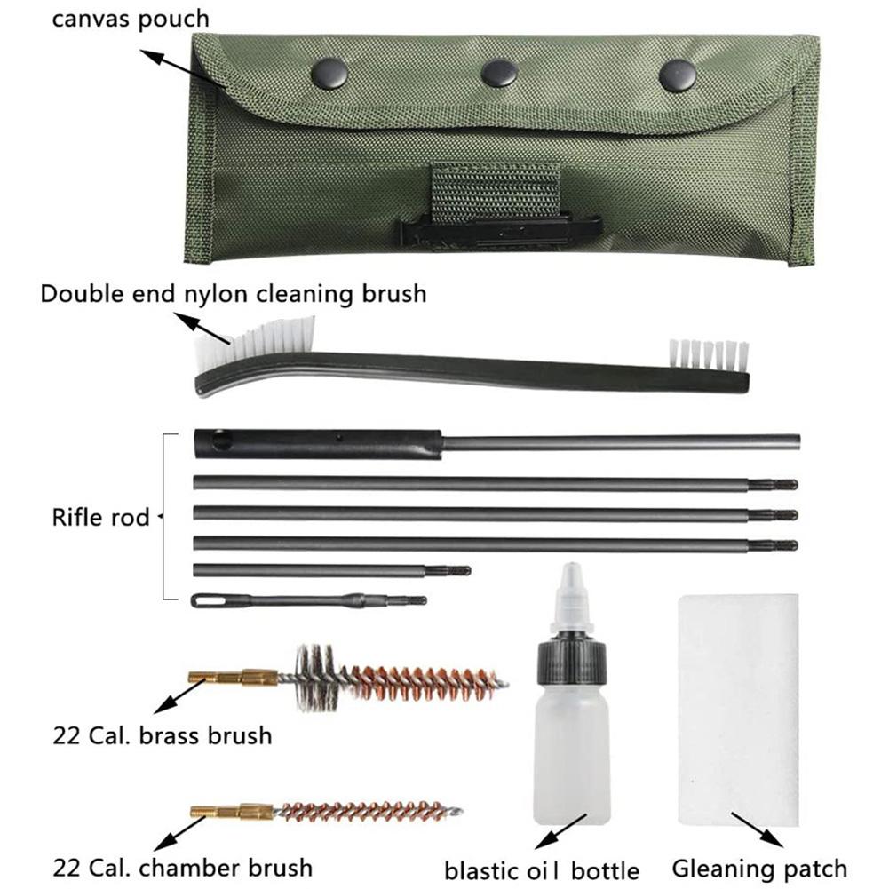12pcs/Set Gun Cleaning Kit Set Pistol Brushes Cleaner for.22LR .223 .257 Tactical Rifle Shotgun Gun Brushes Caliber Hunting Tool