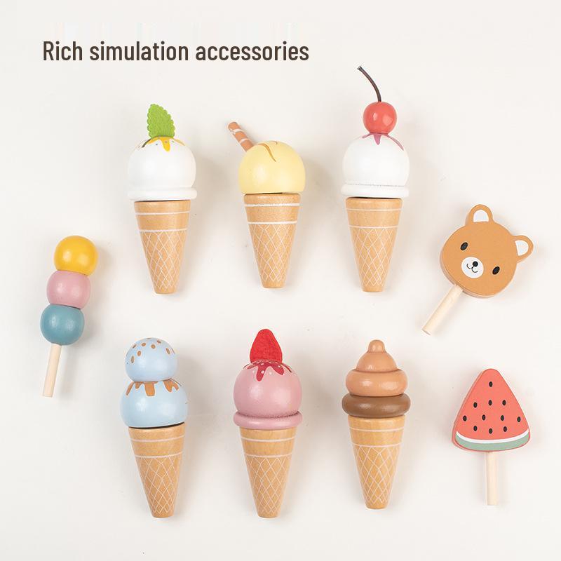 Wooden Ice Cream Stand: Pretend Play Kiosk for Kids and Parents
