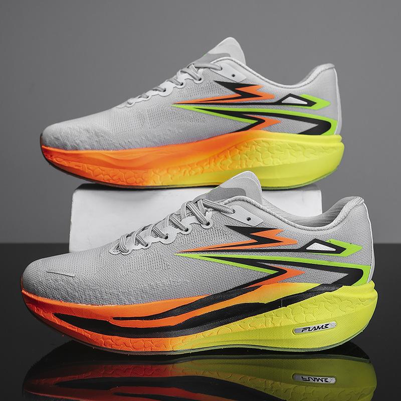 New Sports Shoes Fashionable Men's and Women's Running Shoes Marathon Full Palm Popcorn Racing Shoes Shock Absorption Training Shoes
