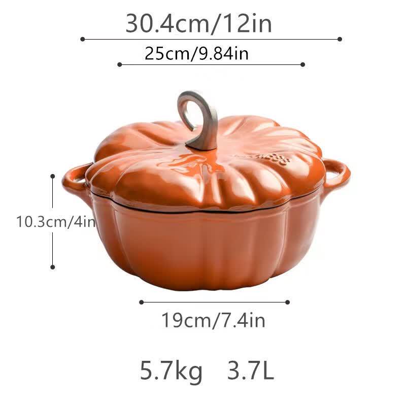JIESITONG Pumpkin-Shaped Enamel Stew Pot