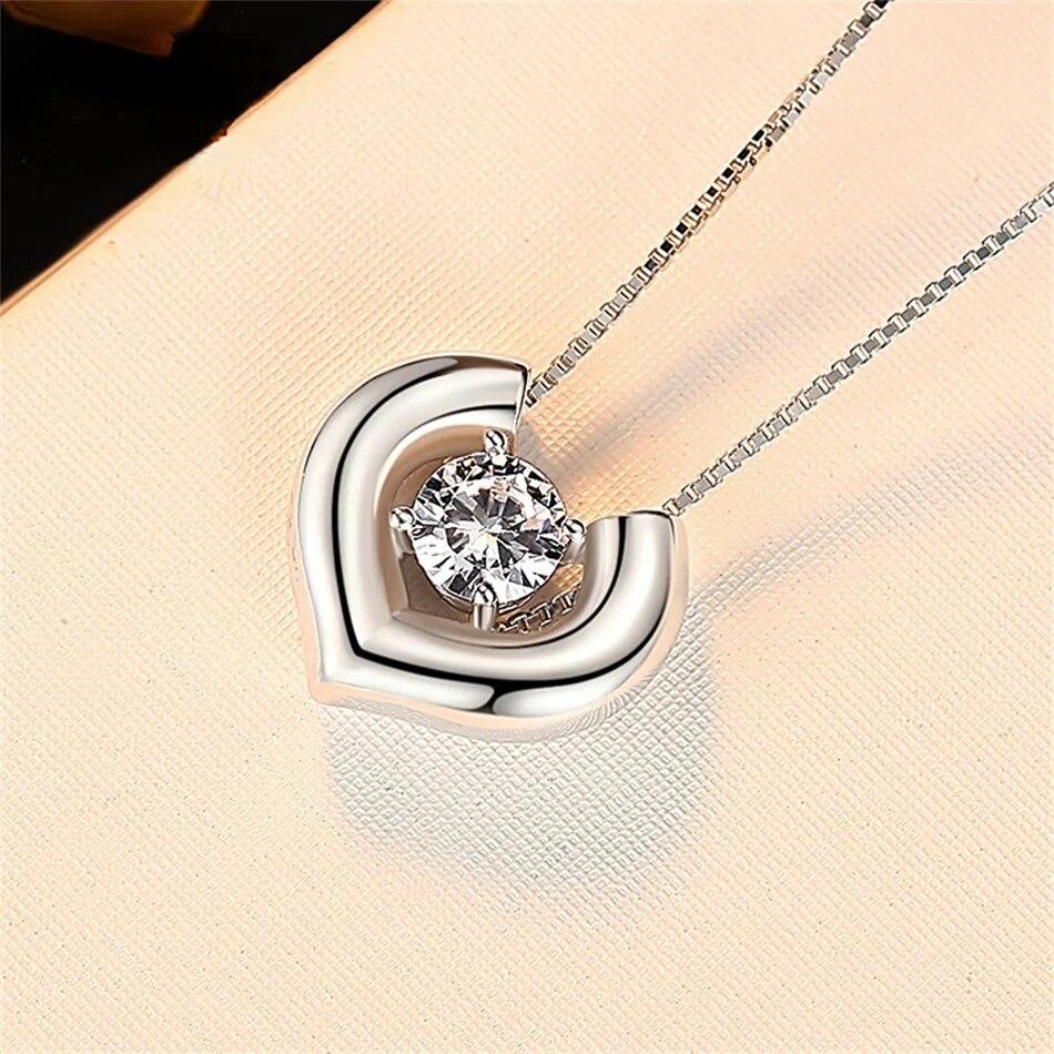 

Новое сердце с буквой U в форме 0,5 карата, муассанит, бриллиант, стерлинговое серебро 925 пробы, универсальный модный кулон, ожерелье, женские ювелирные изделия