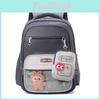 Cute Leaf Footprint Printed Children Backpack With Coin Purse And Plush Toy For Kindergarten And First Grade Students