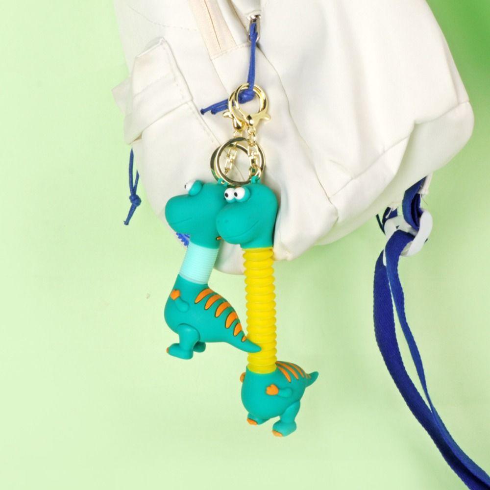 Retractable Dinosaur Retractable Neck Dinosaur Keychain  Schoolbag Pendant