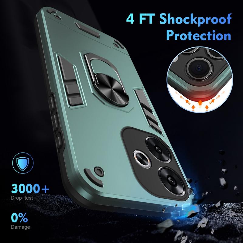 For Xiaomi Poco F6 5G Case Shockproof Armor Case For Poko Little F6 F 6 PocoF6 5G Car Magnetic Holder Ring Protect Cover