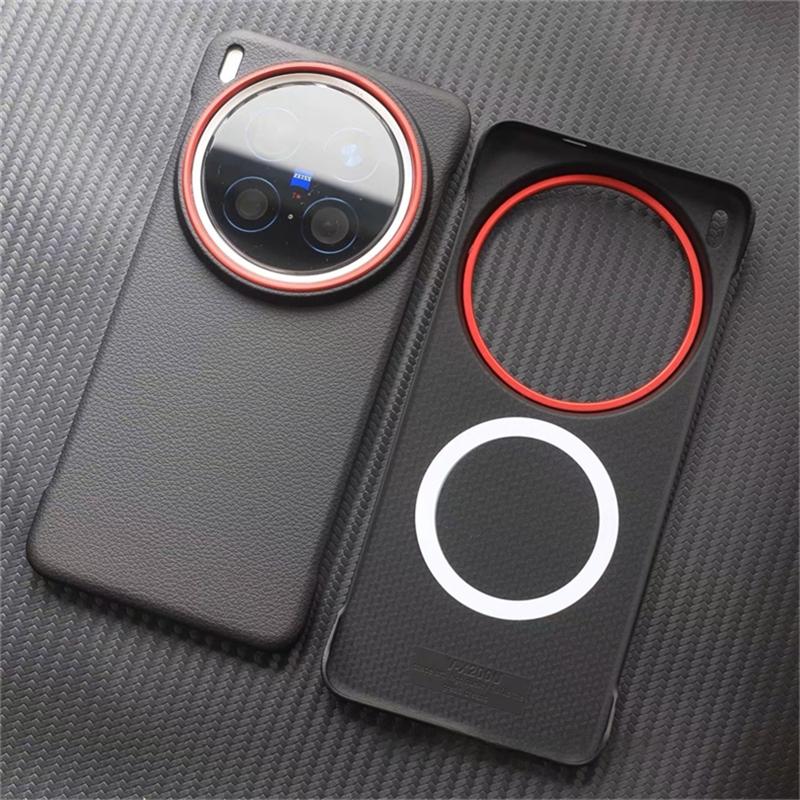 Case For Vivo X200 Pro Mini X200 Ultra 5G For MagSafe Magnetic Luxury PU Silicone Leather Slim Thin Borderless Phone Back Cover