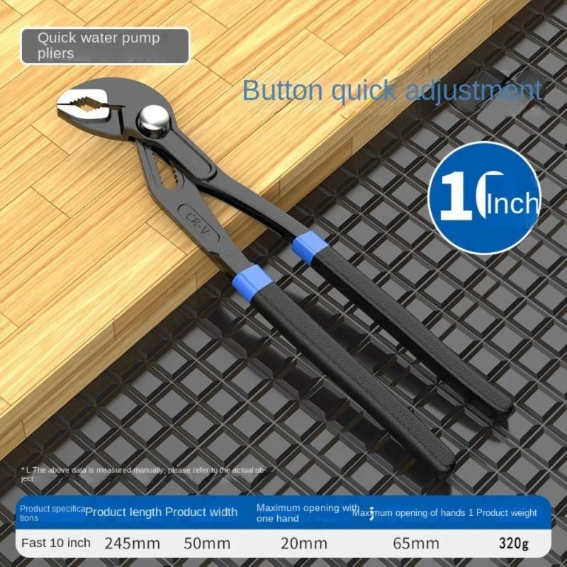 7/10/12 In Water Pump Pliers Adjustable Large Opening Plumbing Pliers Comfort Grip Quick-release Pipe Pliers Plumber
