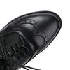 Comfortable Oxfords Flats Stylish Women's Perforated Heeled Brogue Wingtip Classic Lace-up Saddle Shoes Leather Walk Wear