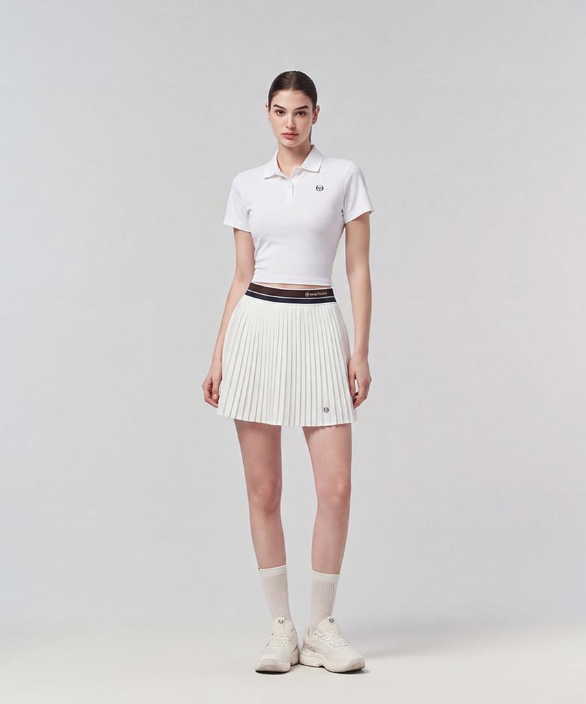 SERGIO TACCHINI W Colorband Flying Fine Pleats Skirt (White)